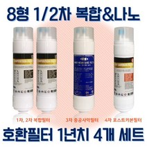 SK매직 WPU-8215C 최고급 나노 복합 정수기필터 E형 4개 1년치세트 실속형, 8인치 한방향 (24CM) 나노 복합필터 4개 1년치세트