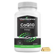 CoQ10 한 팩 200mg 60캡슐 수 세포 에너지 항산화 물질 Co q10 보충제 남성 및 여성용 USA 미국