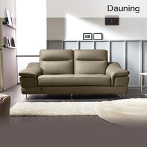 [다우닝] [사이드테이블증정][ BEST] 레아 3인 전체 통가죽 소파, 색상:미스티베이지