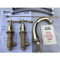 kohler 콜러 인치 구 분할 세면기 세면기 수전 대야 냉온수 수도꼭지, 플랜지 금속 드레인