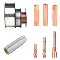 논가스 용접기 부품 부속 소모품 미그팁 노즐 팁홀더 0.8 1.0 CO2 용접봉 와이어, 2번 디자인, 200A 미그팁 홀더 5개, 5개