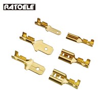 100Pcs 2.8mm 4.8mm 6.3mm 플러그 스프링 암 수 스페이드 콜드 크림프 터미널 커넥터 자동차 스피커 전선 커넥터 세트, 100 pcs Female_2.8mm, 01 100 pcs Female_01 2.8mm