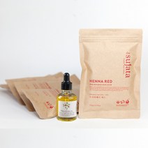 5개세트 USDA 유기농 수자타 천연 헤나 염색 천연100% 헤나 가루 셀프 흰머리 새치 커버 염색약, 레드2+브라운2+내1+호호바오일30ml