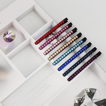 수박씨 블링블링 스와로브스키 큐빅 일자포인트 집게핀 헤어핀