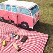 폭스바겐 텐트 마이크로 버스 텐트 야외 실내 피크닉 텐트 놀이텐트 보냉백 레디백, [텐트] 레드