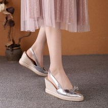 글리에이터 통굽 에스파듀 샌들 웨지 라탄 피셔맨 힐 여름 여성 꼬임 티 스트랩 키높이 에스파드류 샌달