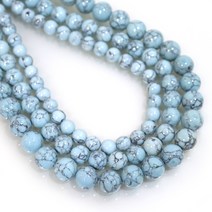 선우몰 터키석 합성석 하늘 원석재료 - 송석 DIY제작재료 팔찌만들기 악세사리 비즈공예, 12mm