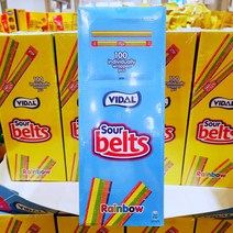 배송비무료 비달 사워 벨트 레인보우 1.1kg VIDAL Sour Belts Rainbow 1.1kg