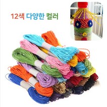 칼라지끈 종이끈 12색 포장끈 지끈 공예 만들기 재료 미술놀이