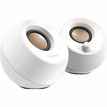 페블 플러스 21 USB 데스크탑 스피커 오디오최대 8W RMS 전원 다운 파이어링 서브우퍼 블랙, 2.0 USB-A Speaker (White)크리