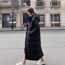 여행패딩20대30대 겨울점퍼오버핏패딩 깔끔한패딩검정후드 직장인겨울패딩선물 겨울데이트패션코디 롱패딩