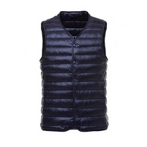 남성 여성 경량 덕다운 오리털 경량 브이넥 패딩조끼