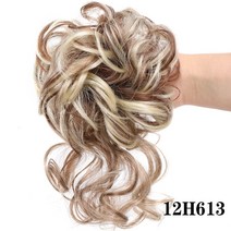 붙임머리 가발 LUPU 합성 헤어 밴드 금발 블랙 지저분한 곱슬 Chignon 도넛 Up, 중국, 15 12H613