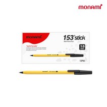 모나미 153 스틱 유성볼펜 1.0mm x 12p, 흑색, 2개