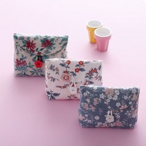 [천삼백케이] [나미꼬의퀼트카페] 꽃단추 파우치 만들기 화장품 생리대파우치 추천, 단품