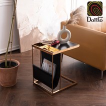 [도모디자인] 칼리아 로즈골드 사이드 테이블, 블랙