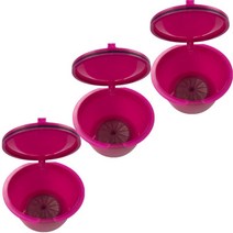커피 머신 호환 부품 재사용 가능한 dolce gusto 캡슐 플라스틱 리필 가능 dolce gusto 필터 바구니 캡슐 1pcs, 로즈 레드 3개