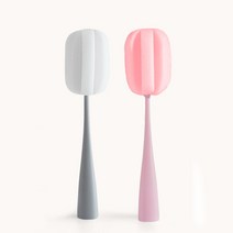 에버라인 세워두는 컵 세척브러쉬 부드러운 스펀지 솔, 1개, 그레이+핑크