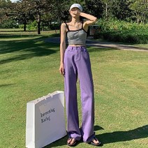 YCNZ 컬러 와이드 레그 팬츠 여성용 하이웨이스트 처짐 2022 신작 봄옷 슬림 스트레이트 청바지 미국 하이 스트리트 팬츠 7 COLOUR