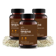 캐나다산 냉압착 대마 종자유 100% 대마씨 오일 햄프씨드 캡슐 오메가3/6/9 1000mg, 2+1 (18개월분)