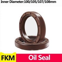 브라운 FKM 프레임 워크 오일 시일 TC 불소 고무 가스켓 링 커버 더블 립 베어링 샤프트 ID * OD THK 100-108MM 용 스프링, 105x130x13(1pcs)
