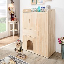 펫츠하우스 원목 수납옷장 강아지하우스 특대, 단품