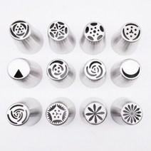반죽도구 제과제빵도구 베이킹재료12Pcs/Set Russian Piping Tip Set Fondant Cream Chocolate Cake Decora