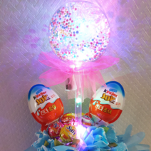 안산 플라워마트 LED 요술봉 킨더조이 사탕꽃다발콘, LED 요술봉 킨더조이 사탕꽃다발콘 남아