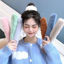 [사은품증정] 랄라닷-토끼털 원터치 헤어끈 헤어밴드 머리끈 슈슈 페이크퍼