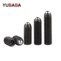 나사 너트 합금강 볼 포인트 육각 소켓 스프링 볼 플런저 그럽 포인트 고정 나사 블랙, 01 M12(2PCS)_01 25mm