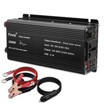 차량용인버터순수 정현파 인버터 DC12V ~ AC220V 1500W/2200W/2600W/3000W LED 전압계 변환기 변압기 범용, 03 2200W 12V Universal