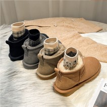 Meainna 여성화 커플 기모에 두꺼운 털 일체형 스노부츠 면부츠 따뜻한 푹신한 스웨이드 털 발목