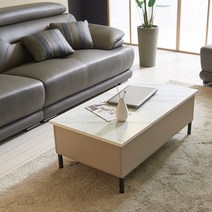 [1만원 즉시할인]장인가구 미라즈 리프트업 소파테이블, 화이트마블웜그레이