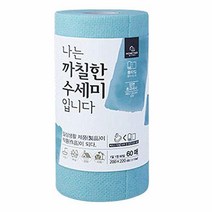 HOMETNER 접시 수세미 패드 일회용 스크러버 타월 식기 세척기 집 청소 및 캠핑용 다용도 MINT (60장/롤)110162