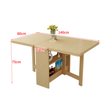 공간활용 접이식 식탁 테이블 원목 홈바 4인용 이동식 수납 확장형 북유럽 아일랜드 바, 원목/길이140폭80높이75