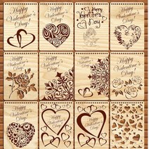 61 valetine day 테마 장식 2d 레이저 절단 glowforge cricut 벡터 드로잉 파일