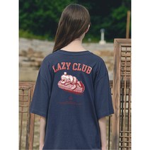 죽부인 양반 캐릭터 프린팅 오버핏 반팔 티셔츠 차콜 그레이