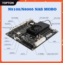 NAS 마더 보드 N6005 N5105 MOBO 4x 인텔 i226-V 2.5G Nics 듀얼 M.2 NVMe Six SATA3.0 2 * DDR4 미니 ITX 17CM, 16GB DDR4 128GB NVMe_Intel Cel