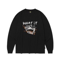 와릿이즌 스트릿 WHATITISNT BOARDER PHOTO GRAPHIC LONG S리 LEEVE 블랙 보더 포토 그래픽 롱슬리브 블랙 엔젤 로고