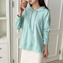 옷자락 여자 캐주얼 후드티 옆트임 라글란 티셔츠