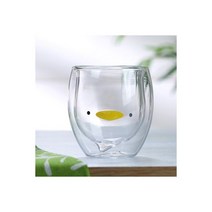 크리에이티브 귀여운 곰 더블 레이어 커피 머그잔 이중 유리 컵 상자 동물 우유 유리 레이디 귀여운 고양이 오리 개 선물 크리스마스 선물, duck_250ml