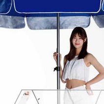 낚시파라솔 정원 그늘막 접이식 테라스 대형 우산, 2m 블루 화이트