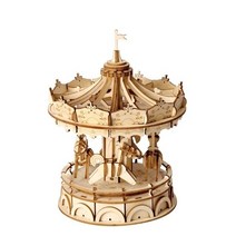 3D 입체퍼즐 puzzle 나무 조립 만들기 종류 나무 동물 건물 퍼즐 게임 조립 선물, 회전목마