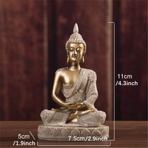 불교용품 보살 불상 사암 부처님 앉은 공예 수제 조각 명상 거실 홈 인테리어 동남아시아 동상, [06] 8134-Gold 11cm