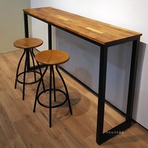 푸른숲가구 티크 원목 홈바테이블 좁은테이블 홈카페 아일랜드식탁, 1800x430x750