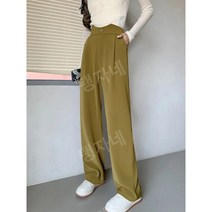 여성정장바지 봄 가을 여성 긴 정장 바지 넓은 다리 높은 허리 전체 길이 느슨한 바지