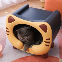 고양이숨숨집 고양이집 숨숨집 겨울용 온기와 방수 고양이 야외 사계절 귀여운 최대 15kg