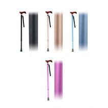 할머니 작은손잡이 길이조절 컬러풀 가벼운 노인 지팡이 운동보조 운동 경량 선물, 보라