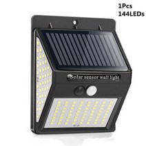 LED 전광판 20144 LED 태양 빛 야외 태양 램프 PIR 모션 센서 벽 야외조명, 1Pcs 144Leds