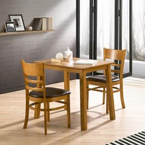 따뜻한 매장 카페 디자인 원목 2인용 식탁 테이블(85cm 2컬러) 아이디어 유럽풍 고급, 엔틱